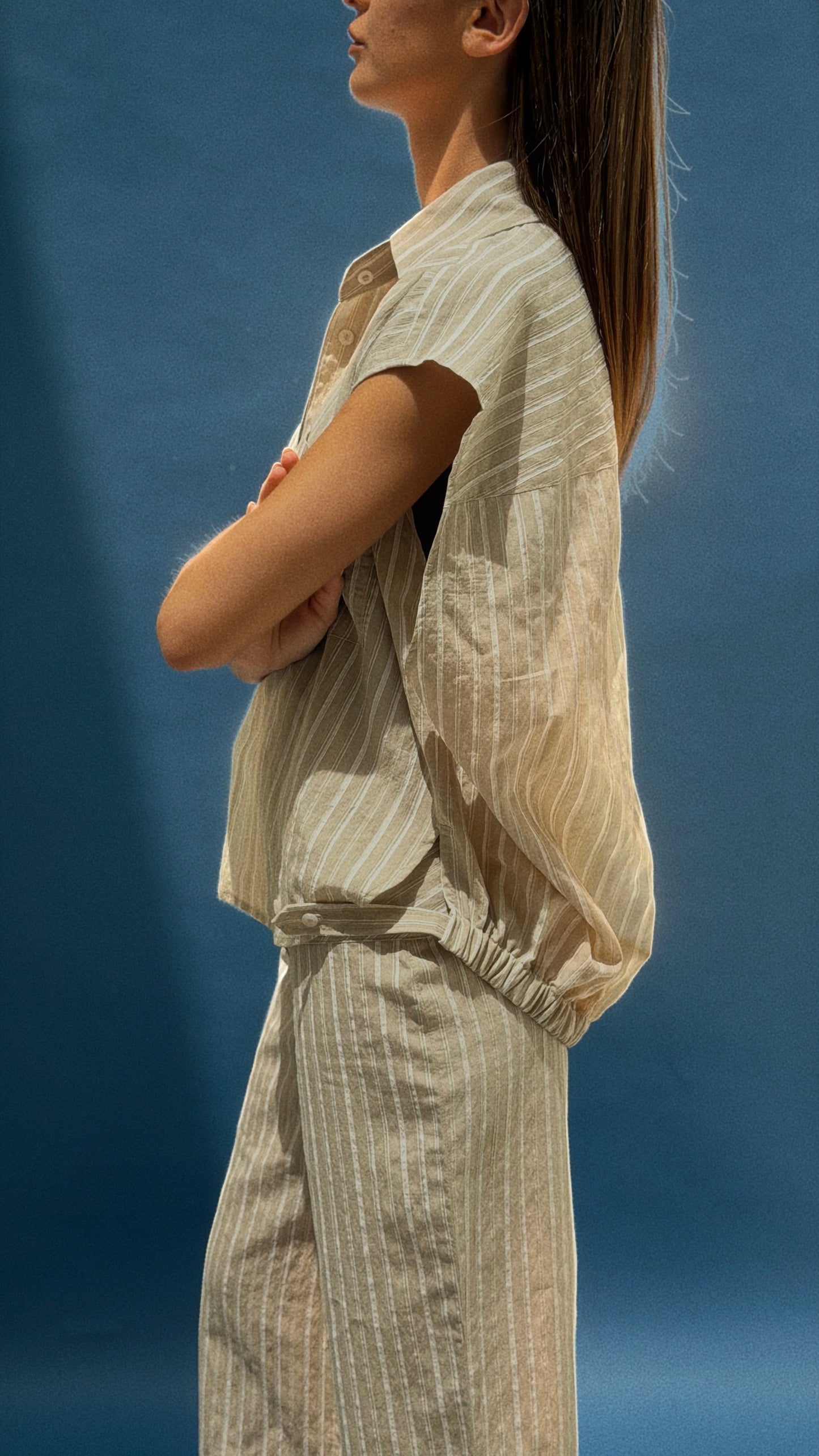 Beige striped set
